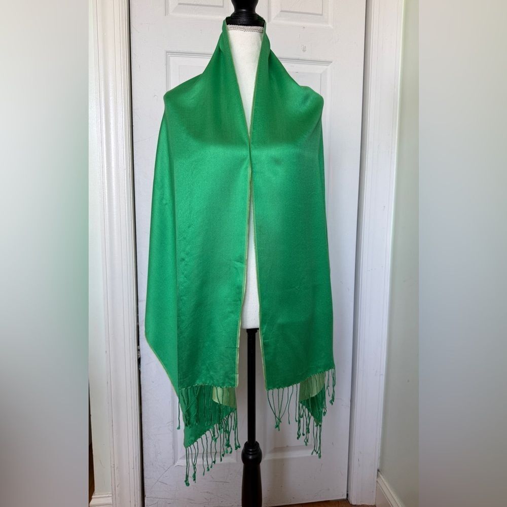 Forest and Emerald Luxury Green Silk Scarf